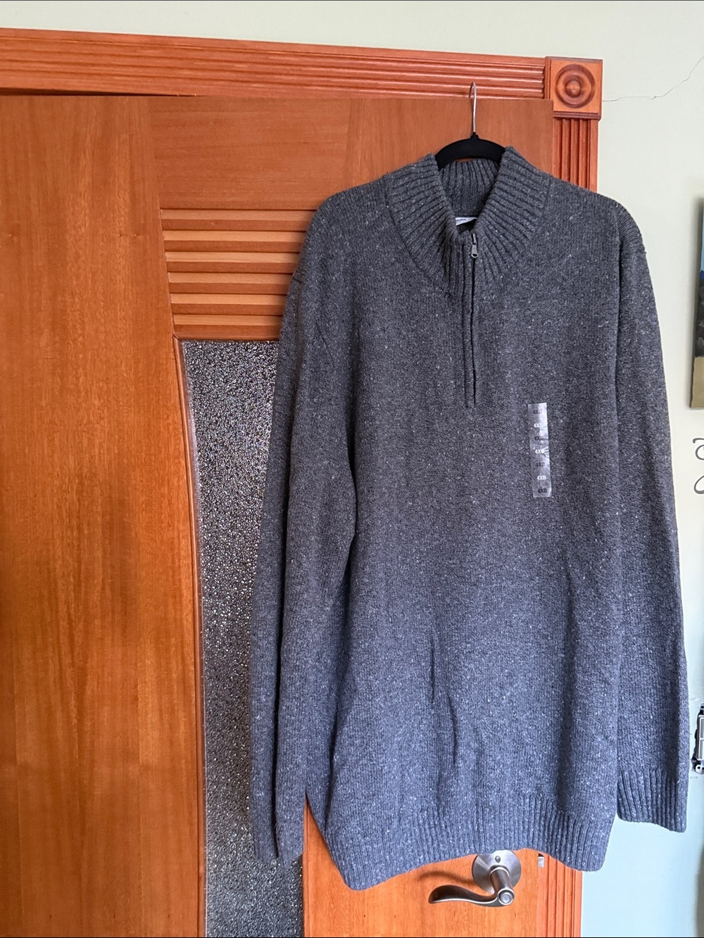 Sonoma Men's Charcoal Zip-Neck Knit Sweater